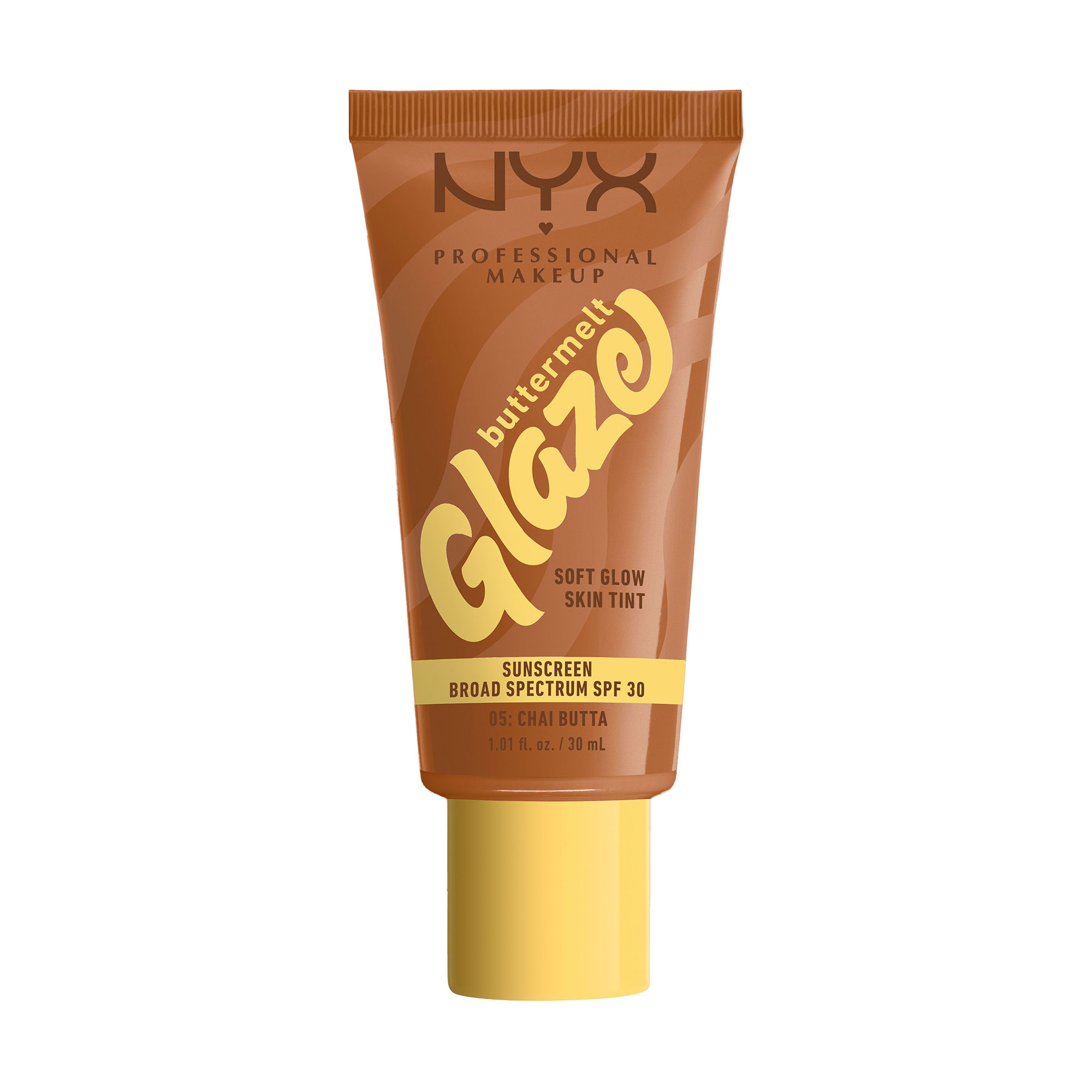 Тональна основа-тінт для обличчя NYX Professional Makeup Buttermelt Glaze Soft Glow Skin Tint, SPF 30, 05 Chai Butta, 30 мл